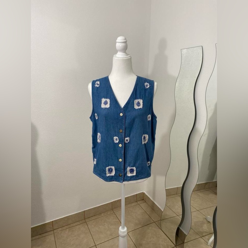 Lemon Grass Blue Denim Vest